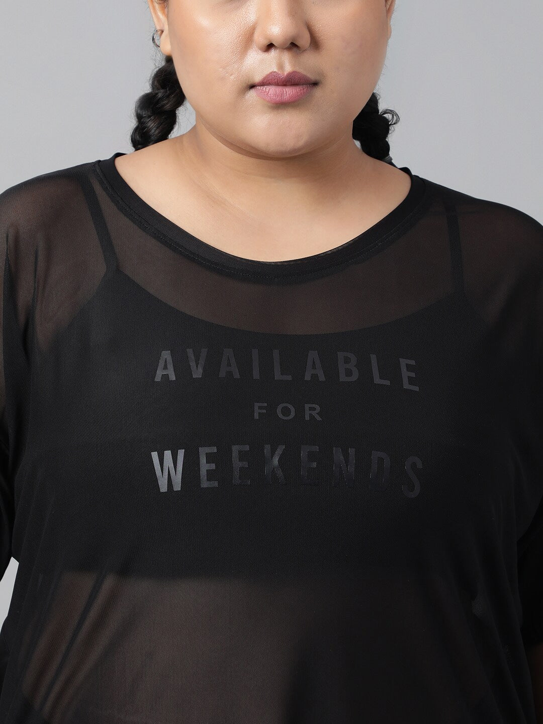 MKH Plus Size Typography Printed Dri-FIT Sports T-shirt