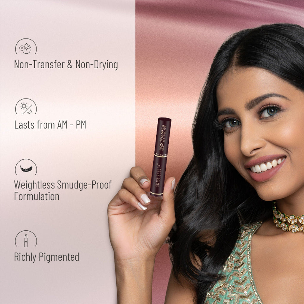 Swiss Beauty Non-Transfer Matte Lipstick - 17 Fresh Red