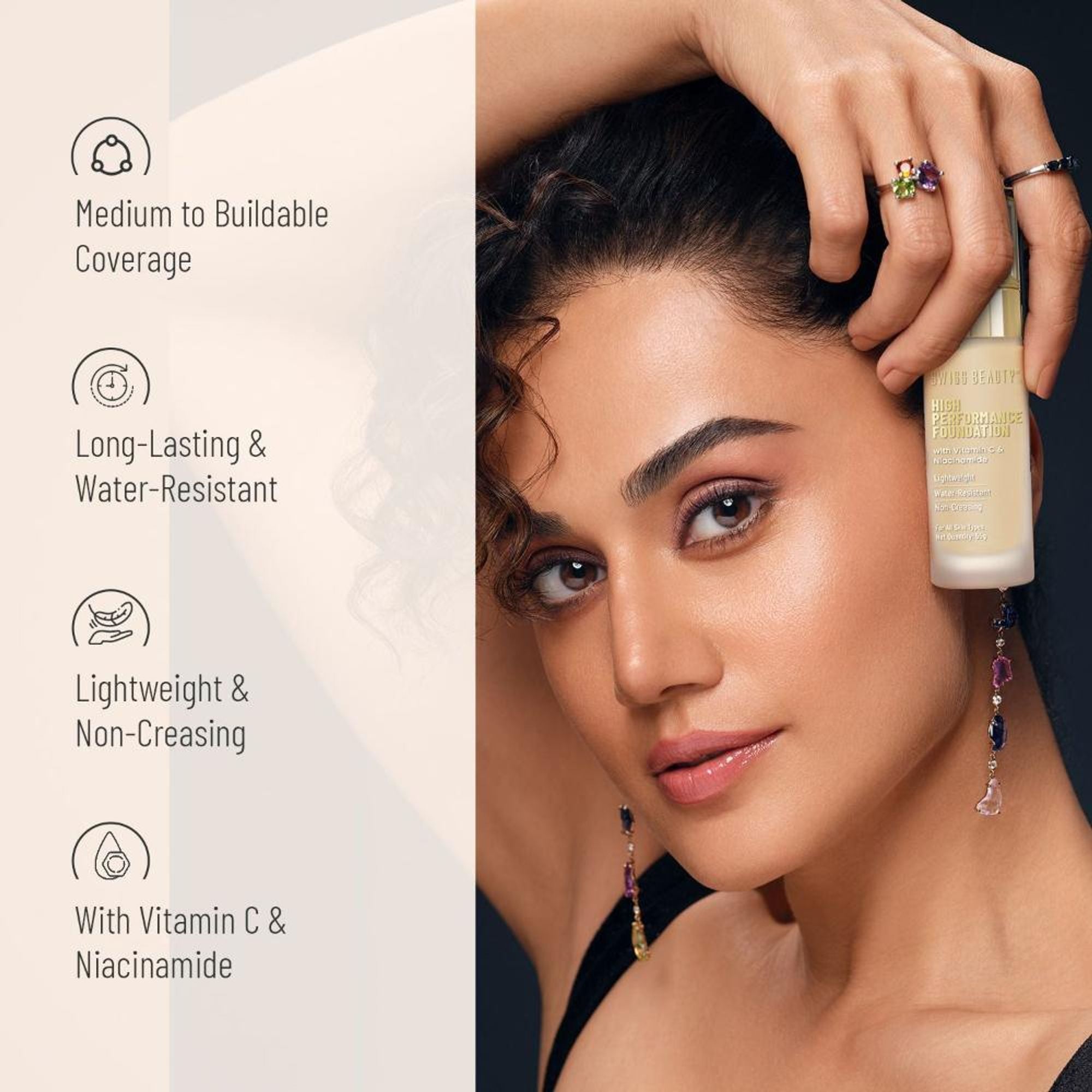Swiss Beauty High Performance Foundation With Vitamin C & Niacinamide Light-Weight - 05 Classic Ivory