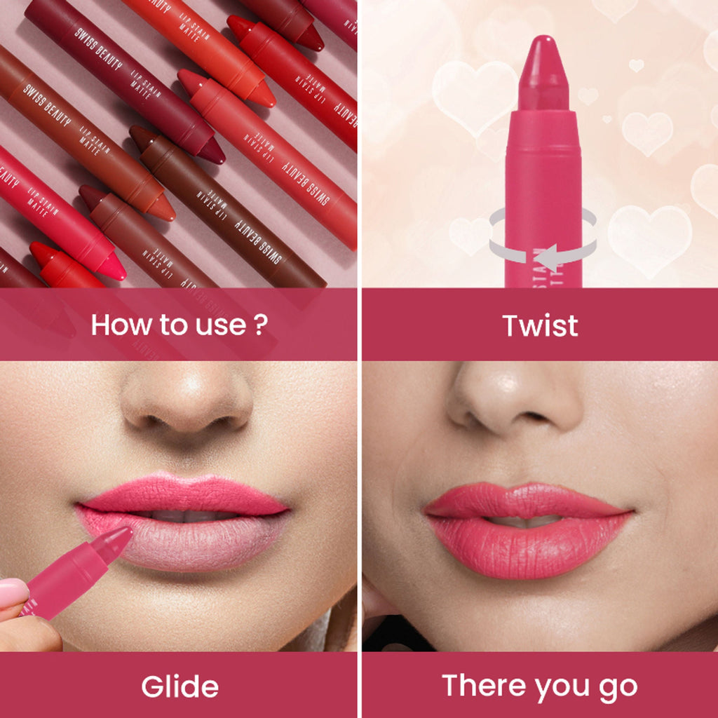 Swiss Beauty Lip Stain Matte Lipstick - 202 Peaches And Cream