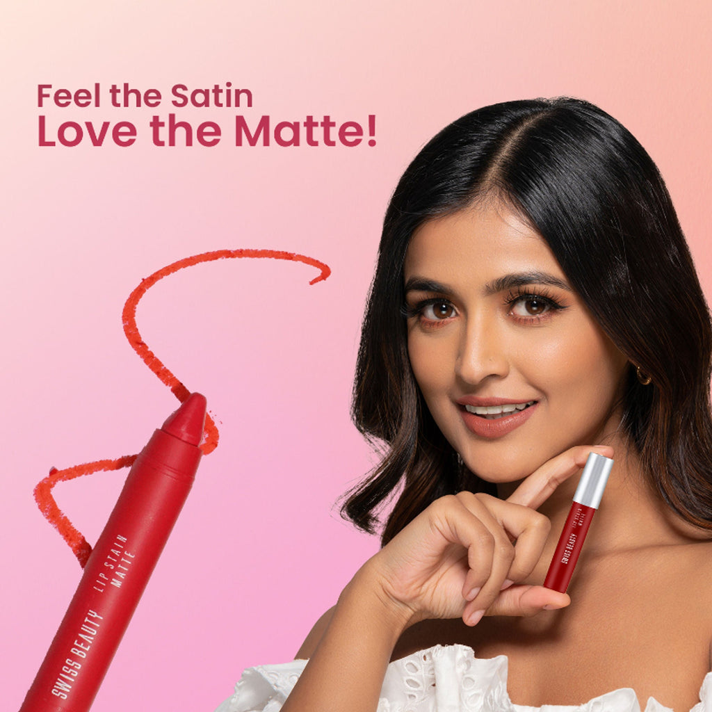 Swiss Beauty Lip Stain Matte Lipstick - 203 Hazlenut