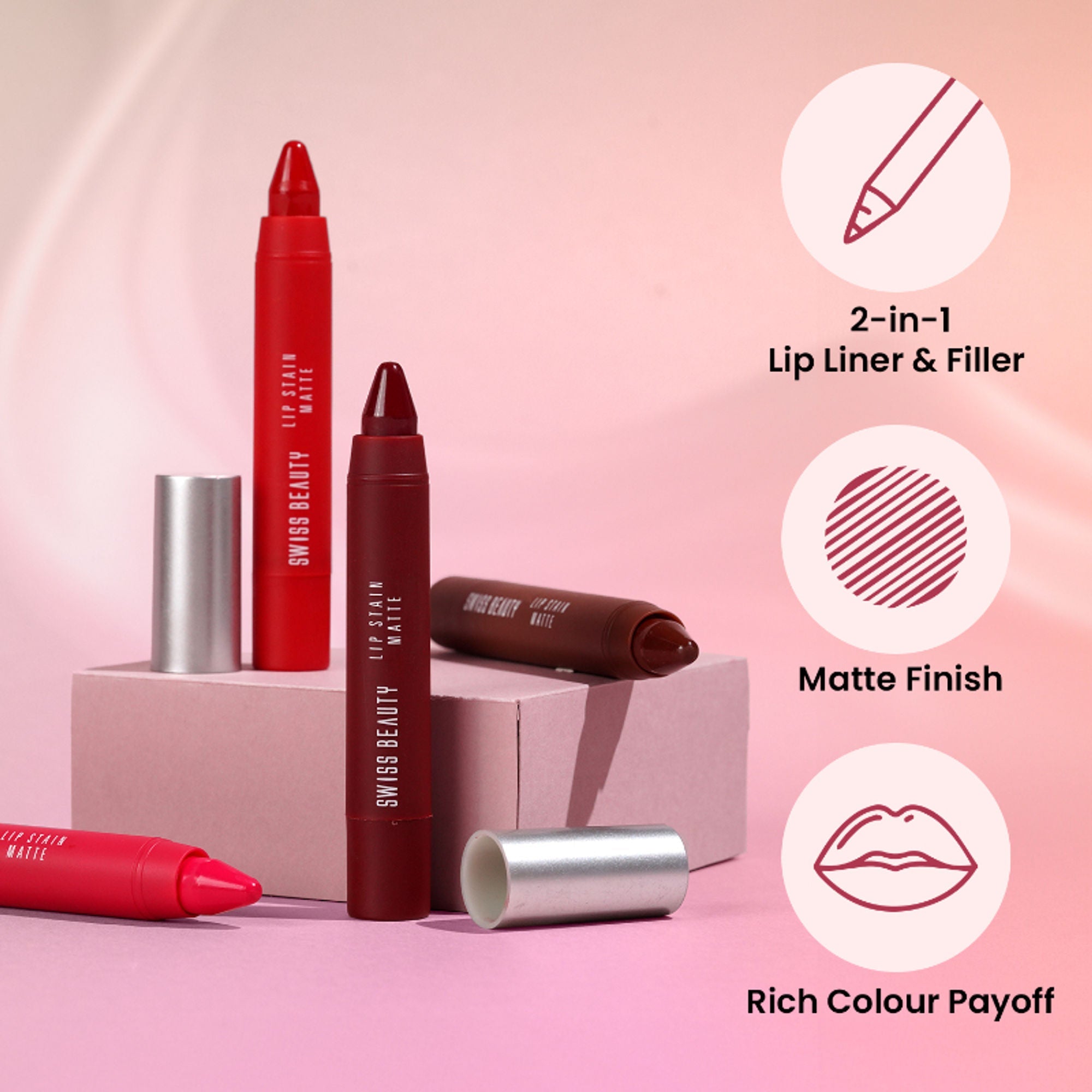 Swiss Beauty Lip Stain Matte Lipstick - 205 Lush Pink