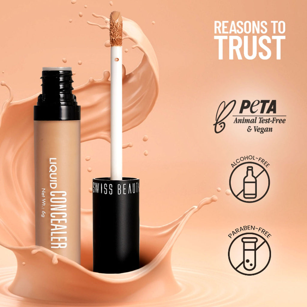 Swiss beauty Full Coverage Liquid Concealer With Jojoba Oil - 08 Green