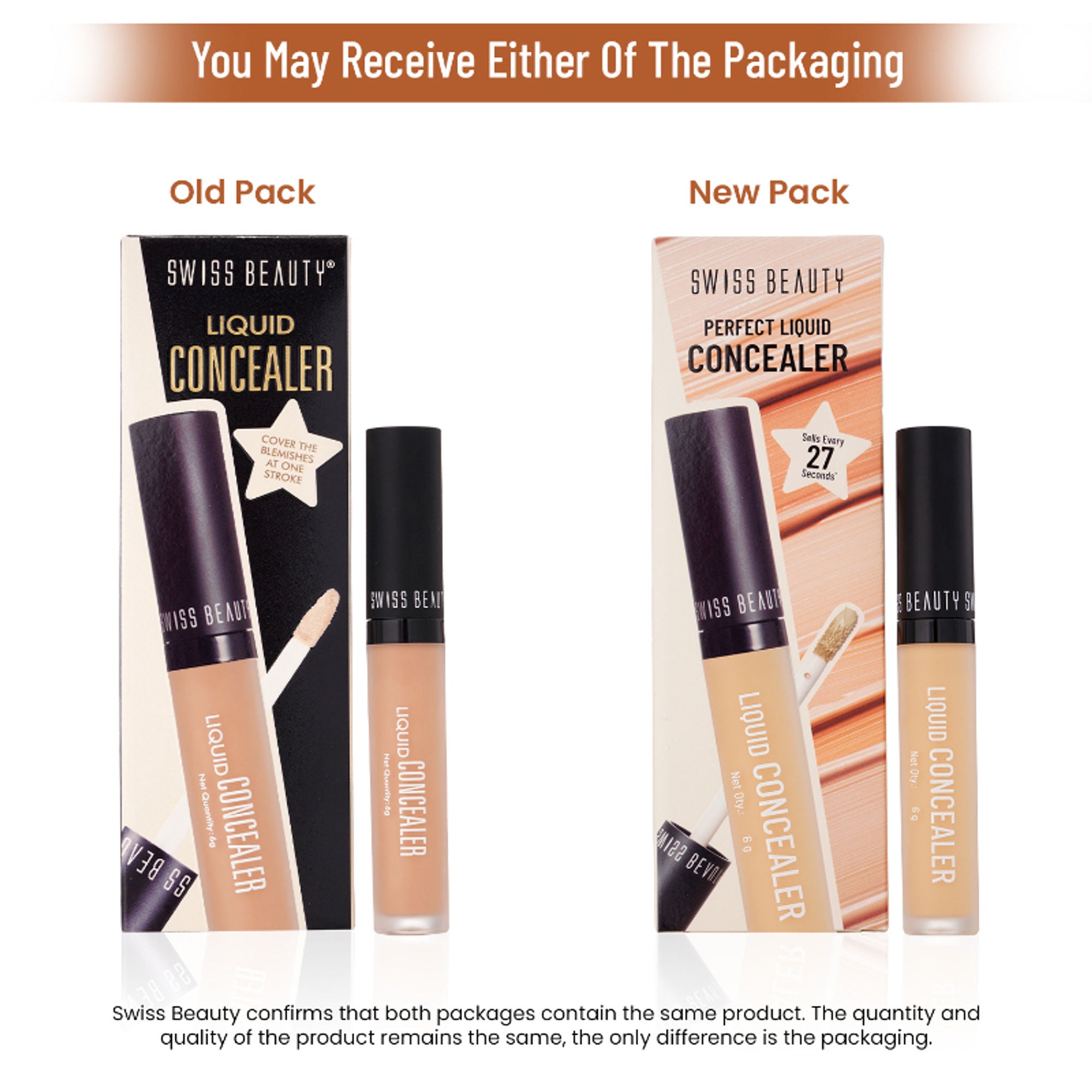 Swiss beauty Full Coverage Liquid Concealer With Jojoba Oil - 10 Porcelain
