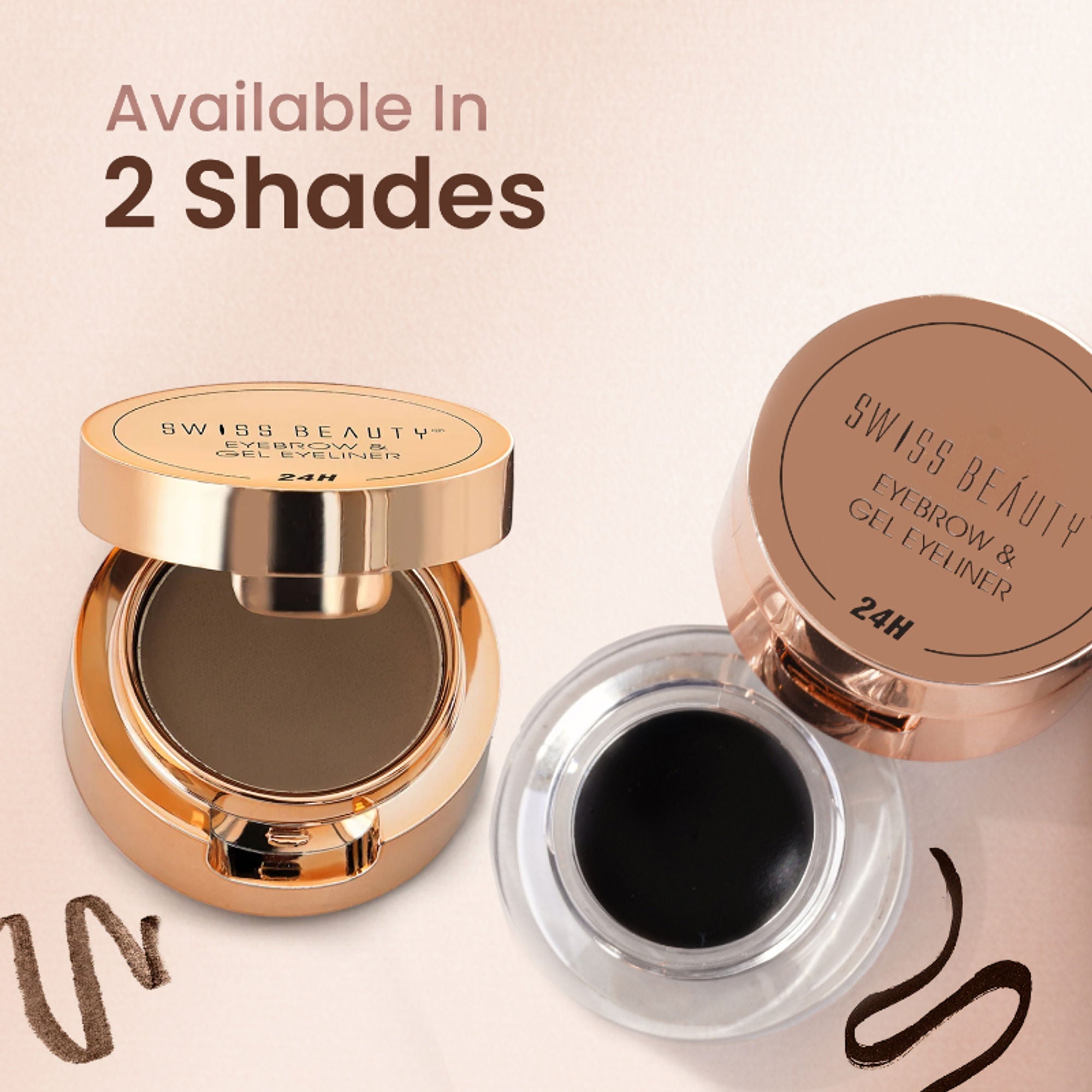 Swiss Beauty 3 In 1 Eyeliner, Eyebrow Filler and Kajal , 24-Hour Stay ,Waterproof - 02 Brown