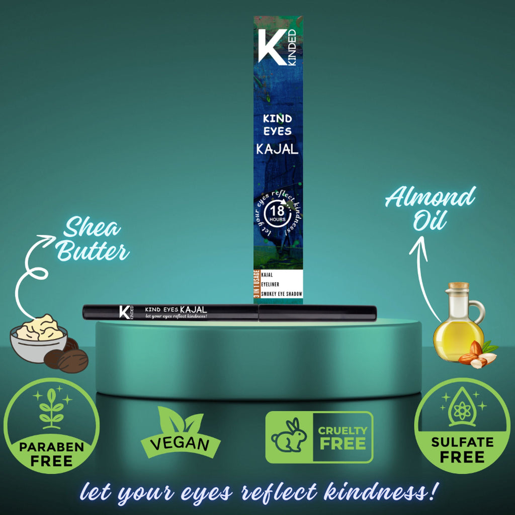 KINDED Kind Eyes Kajal 3 In 1 Kohl Kajal Eye Liner Smokey Eye Shadow - 03 Treasured Turquoise