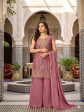 Teeya Creation Womens New Trendy Stylish Heavy Embroiedery With Beads Work Purple Kurta Set