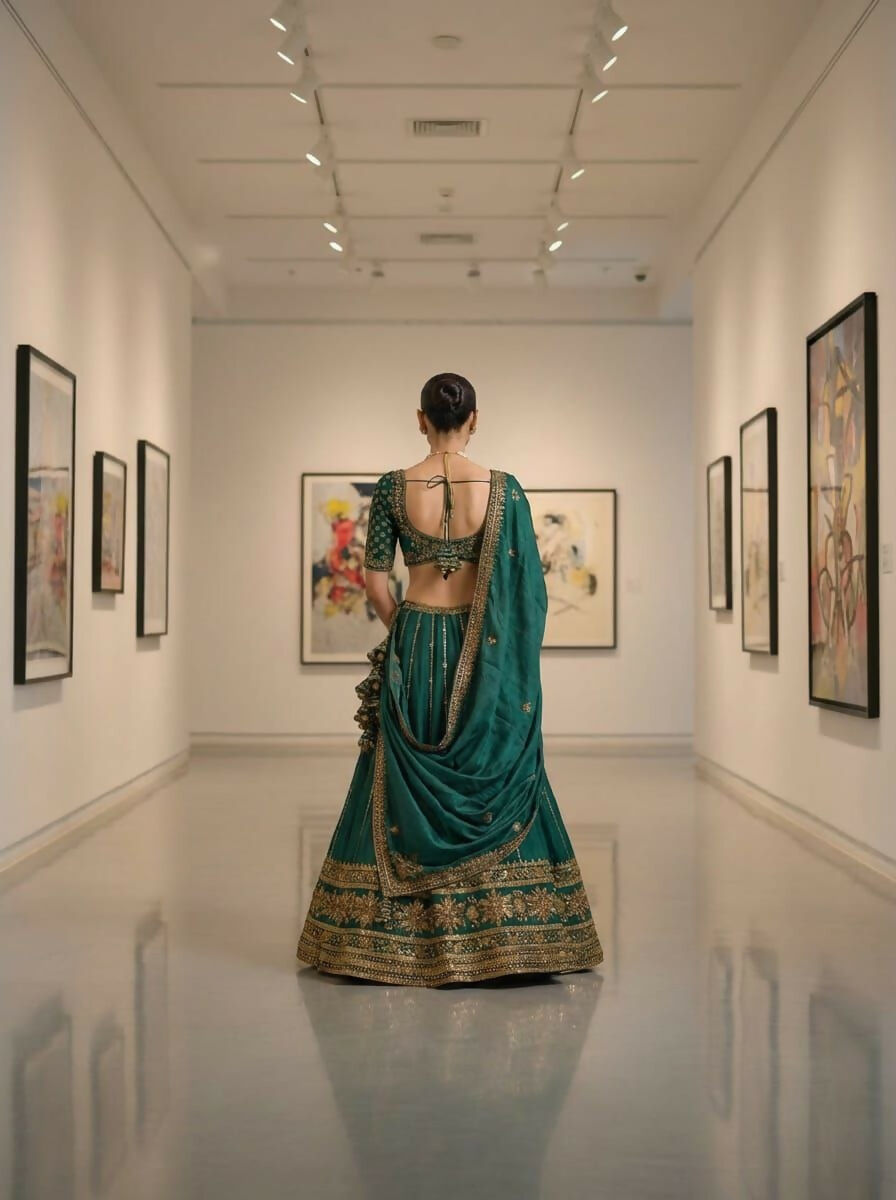 Lehenga Mart Designer Indian Wedding Lehenga Choli-Green
