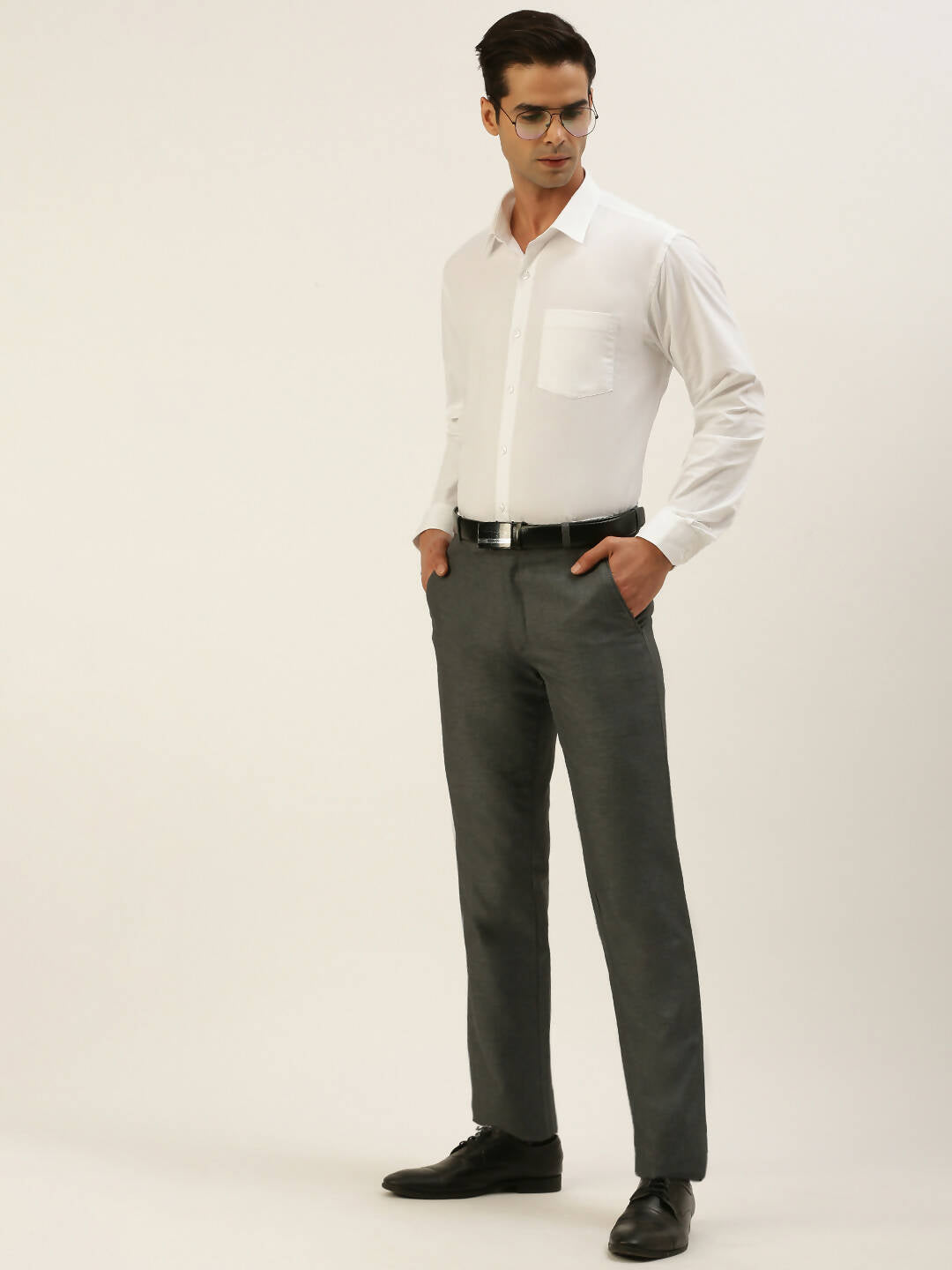 Ramraj Cotton Mens Full Sleeve Formal 100 % Cotton White Shirt