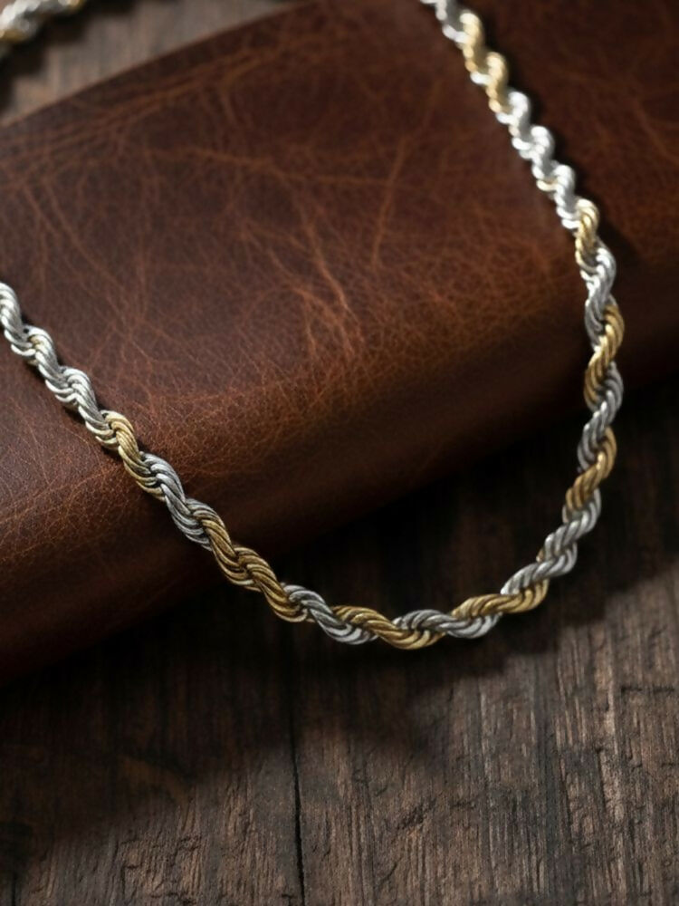 NVR Men's Handcrafted Rhodium Plated Chain