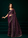 Joban Fashion Wine Net Party Wear Sarees