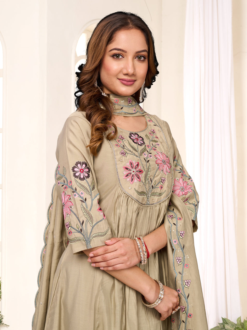 Pramukh Fab Pista Color Viscose Roman Silk Kurta Set