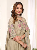 Pramukh Fab Pista Color Viscose Roman Silk Kurta Set