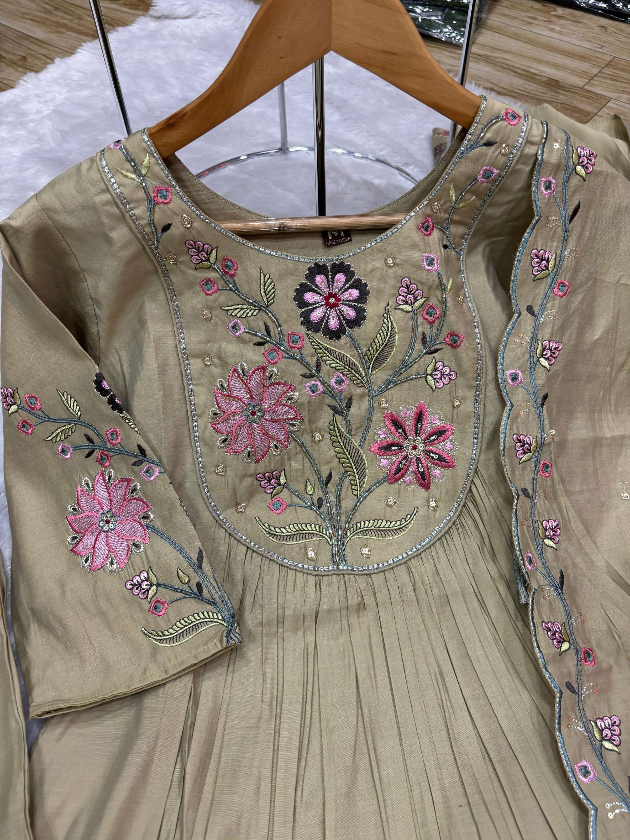 Pramukh Fab Pista Color Viscose Roman Silk Kurta Set