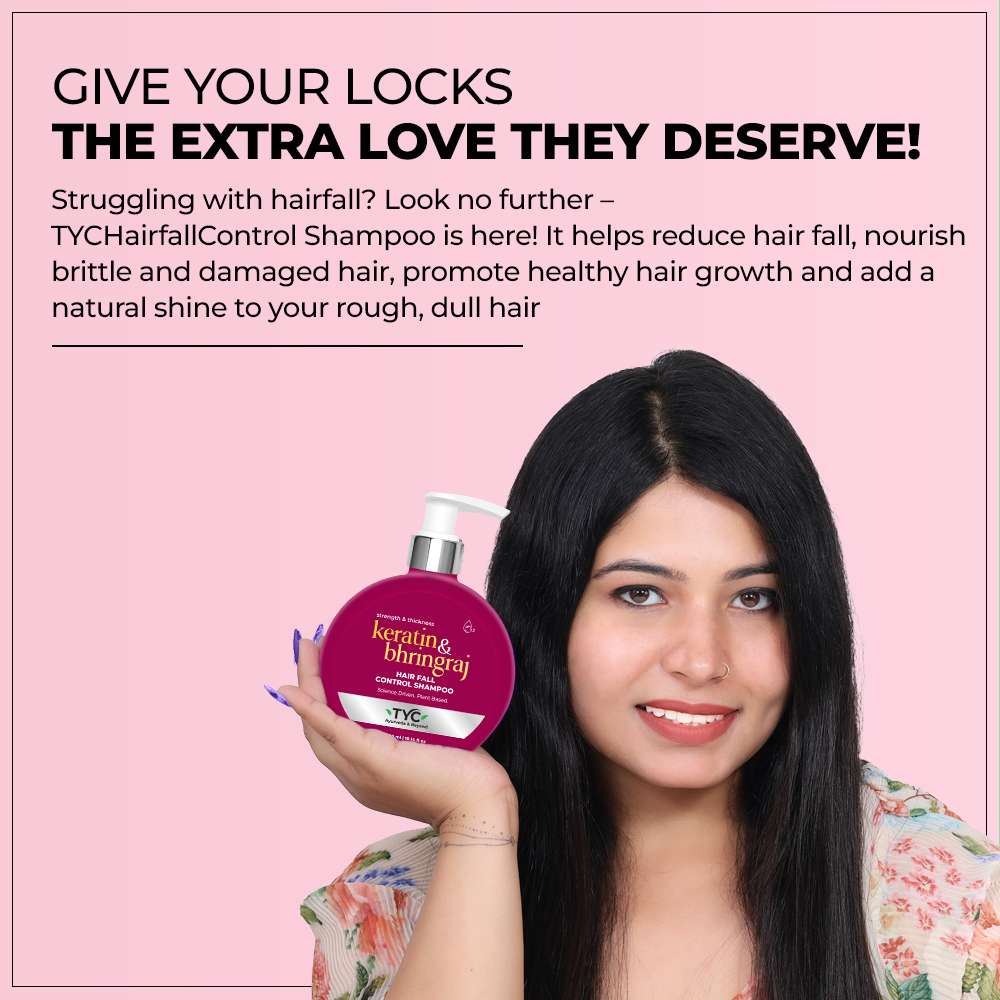 TYC Hair Fall Control Shampoo - Keratin + Bhringraj