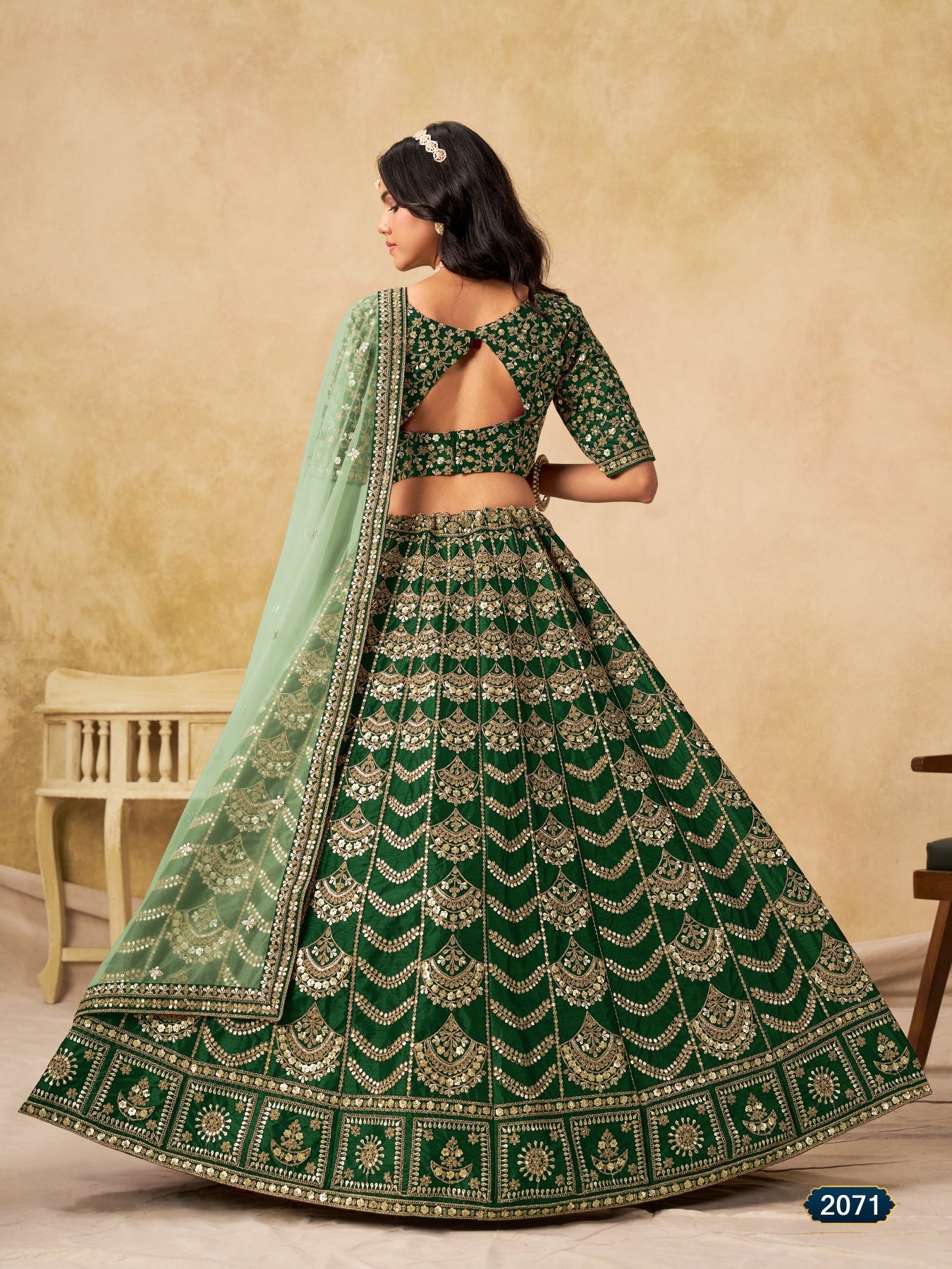 Anaita Mehendi Art Silk Lehenga Choli With Heavy Embroidery Work