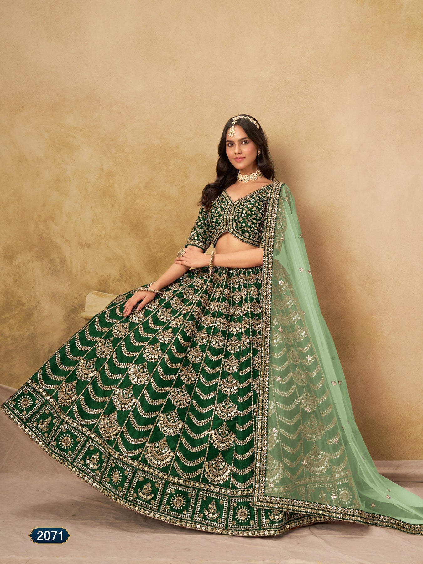 Anaita Mehendi Art Silk Lehenga Choli With Heavy Embroidery Work