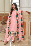Anaita Baby Pink Faux Georgette Plazzo Suit With Embroidery & Sequins Work
