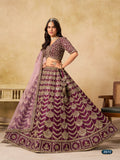Anaita D Purple Art Silk Lehenga Choli With Heavy Embroidery Work
