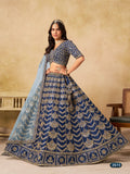 Anaita Teal Blue Art Silk Lehenga Choli With Heavy Embroidery Work