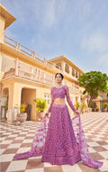 Anaita Purple Net Lehenga Choli With Embroidery & Sequence Work