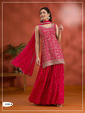 Anaita Red Blooming Georgette Suit With Heavy Embroidery & Sequence Work
