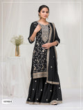 Anaita Black Vichitra Suit With Heavy Embroidery Work