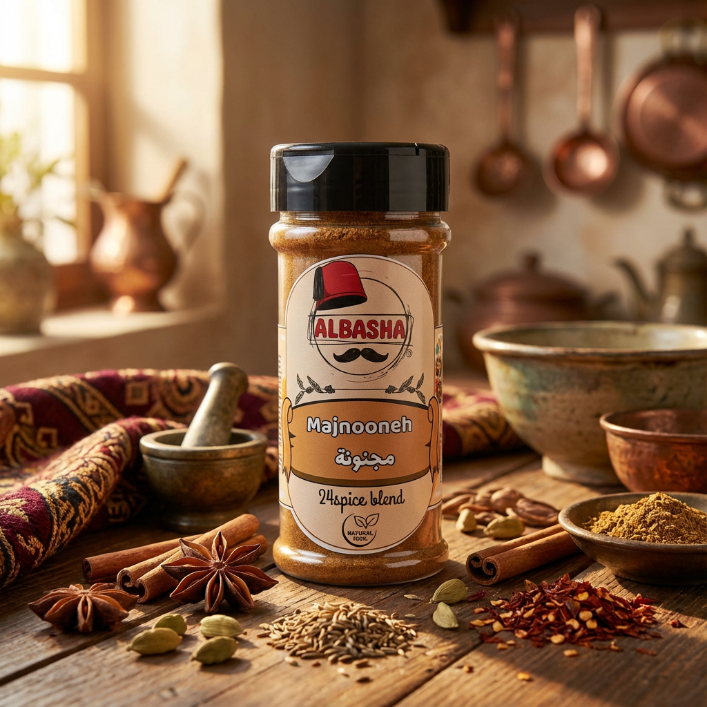 Majnooneh Authentic Spice Blend - 24 Natural Spices for Middle Eastern Dishes