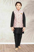Raivat Ethnic Banarasi Silk Digital Printed Kurta Pajama With Jacket In Light Pink Colour