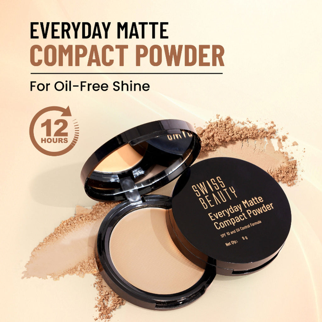 Swiss Beauty Everyday Matte Compact - 1 Ivory