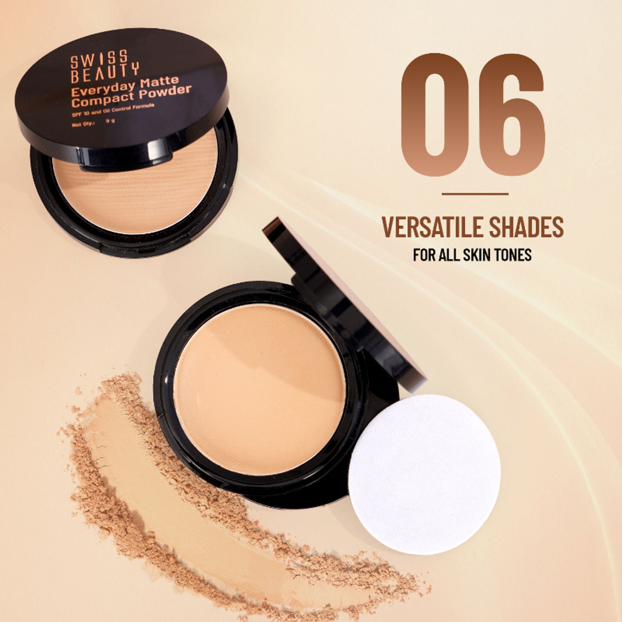 Swiss Beauty Everyday Matte Compact - 1 Ivory