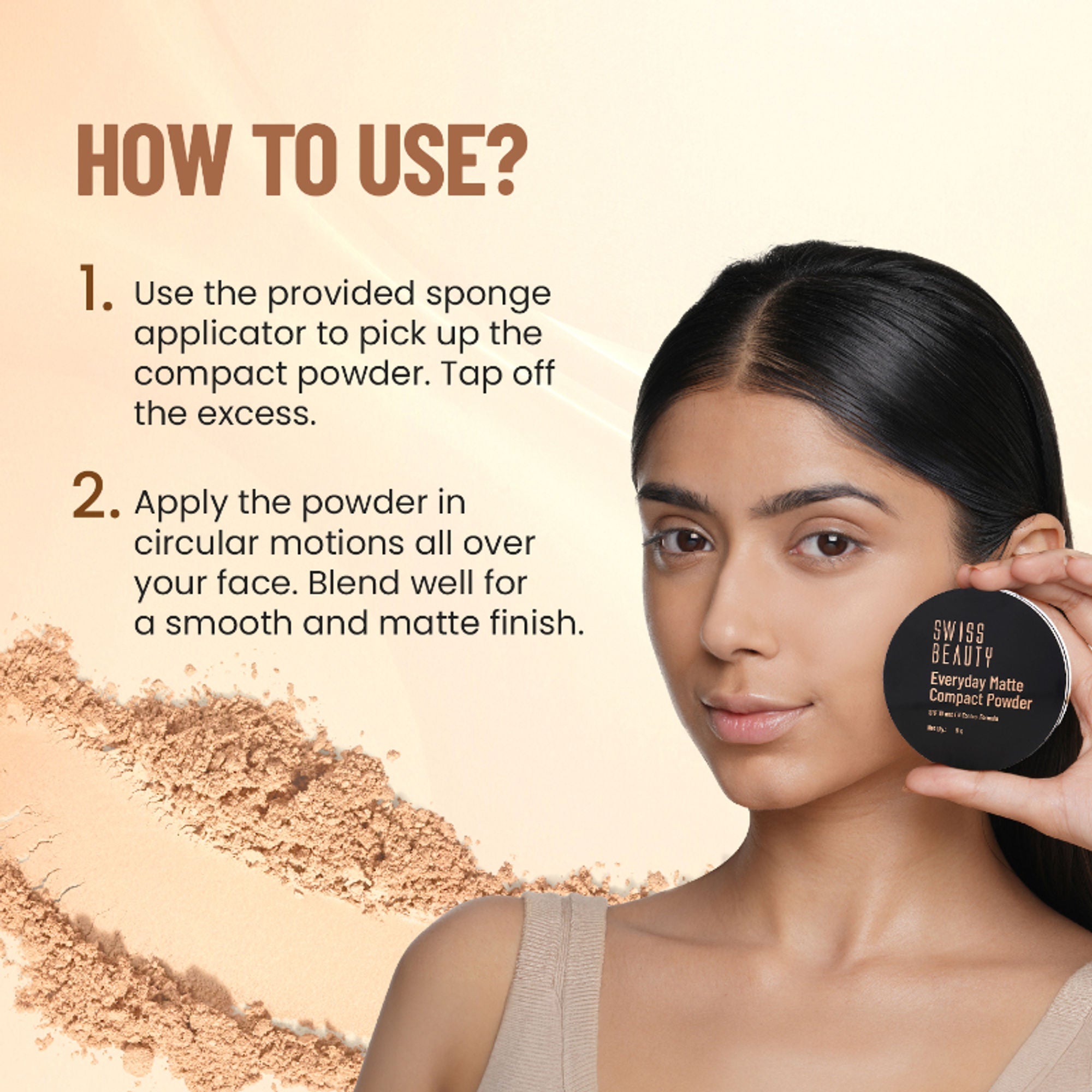 Swiss Beauty Everyday Matte Compact - 5 Almond