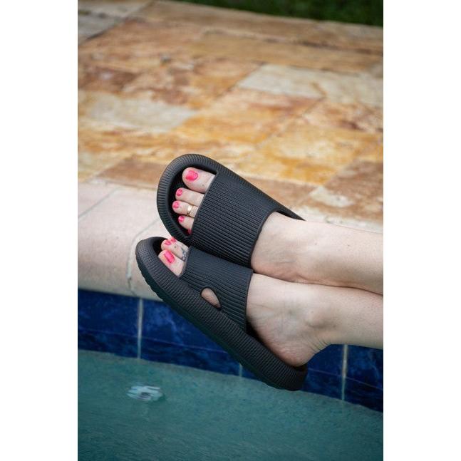 Ready to Ship | Black Insanely Comfy -Beach or Casual Slides