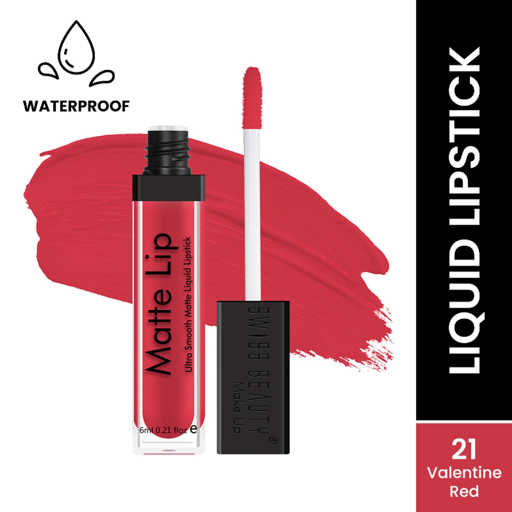 Swiss Beauty Ultra Smooth Matte Liquid Lipstick - 21 Peach Red