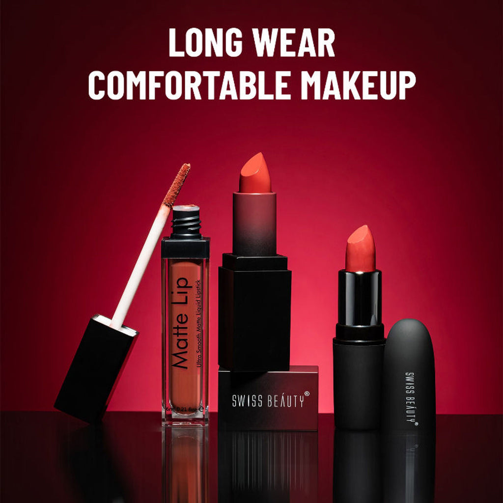 Swiss Beauty Ultra Smooth Matte Liquid Lipstick - 21 Peach Red