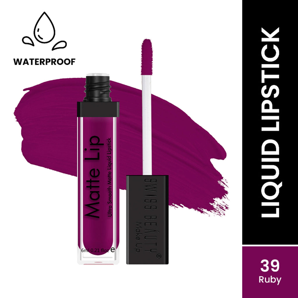Swiss Beauty Ultra Smooth Matte Liquid Lipstick - 39 Ruby