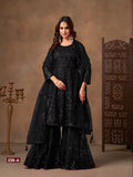 Anaita Black Net Sharara Suit With Heavy Sequin Work