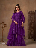 Anaita Violet Net Sharara Suit With Heavy Sequin Work