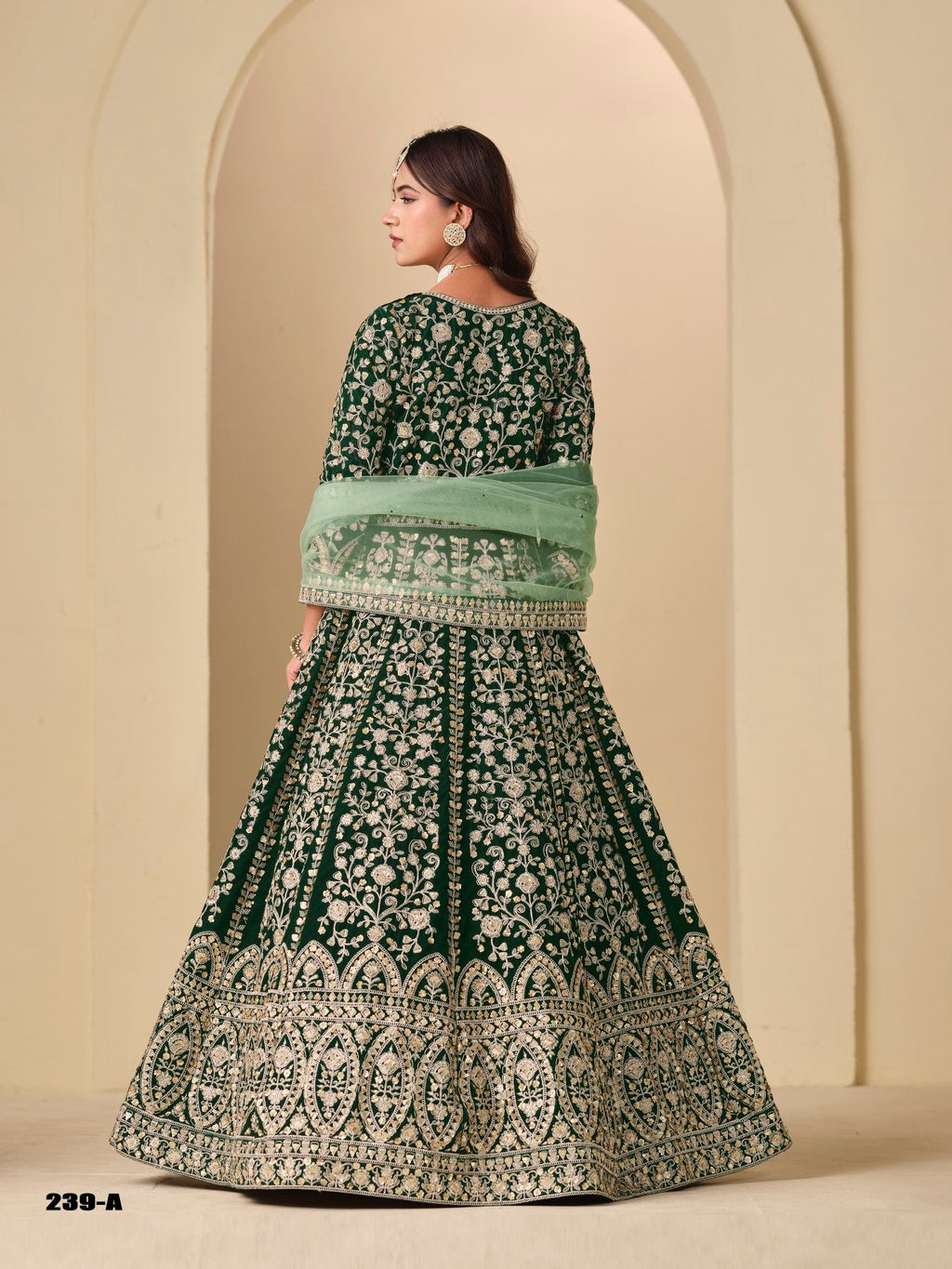 Anaita D Green Velvet Anarkali Suits With Heavy Embroidery Work