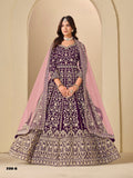 Anaita Purple Velvet Anarkali Suits With Heavy Embroidery Work