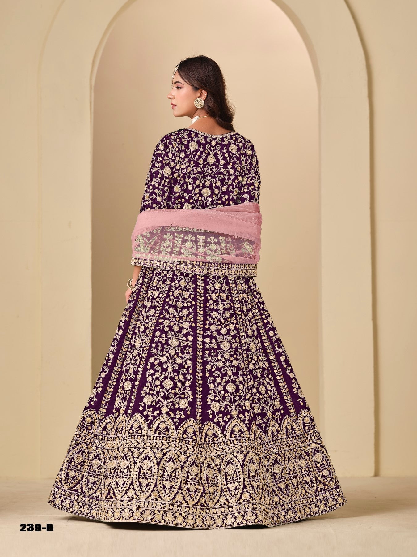 Anaita Purple Velvet Anarkali Suits With Heavy Embroidery Work