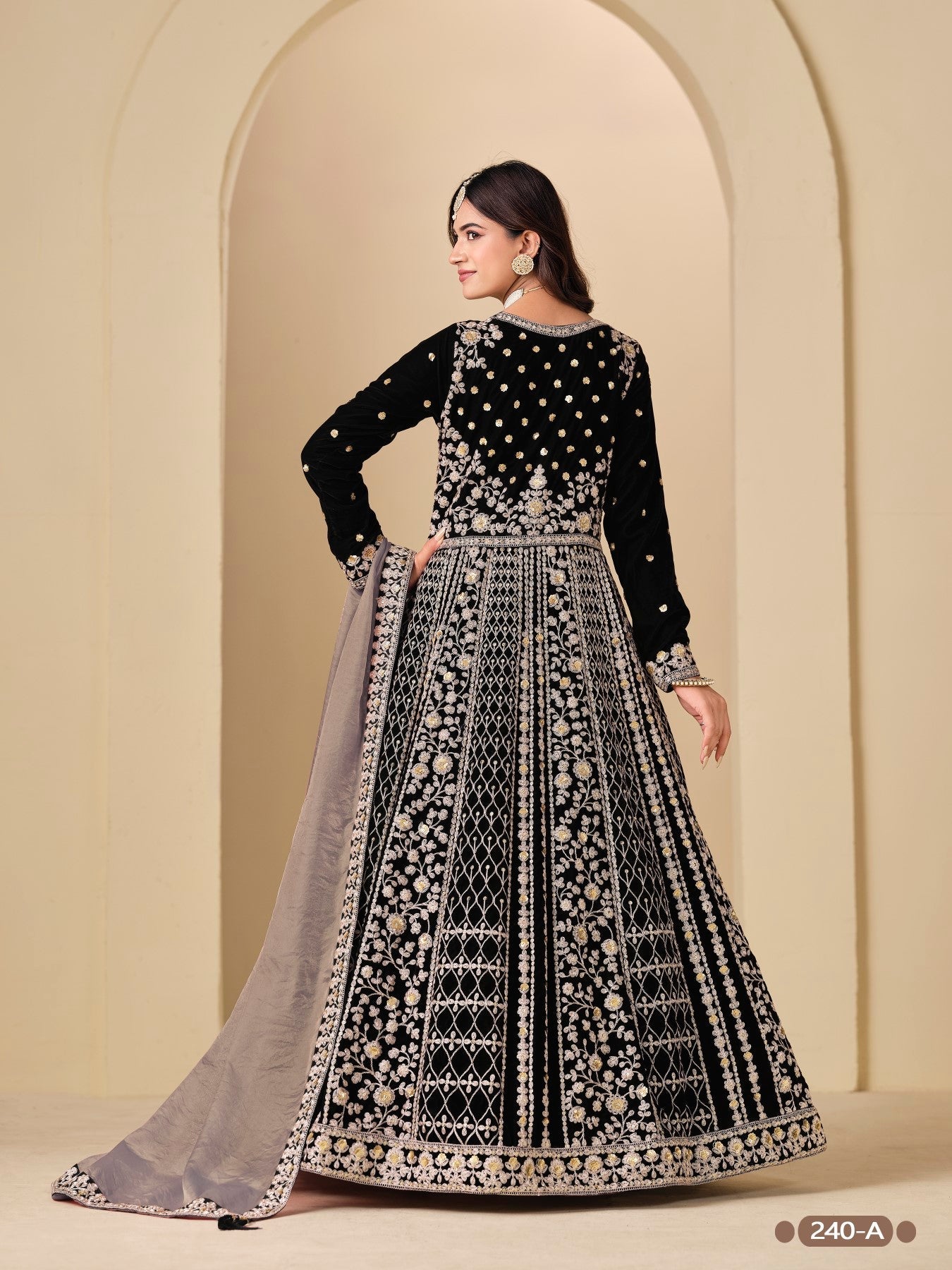 Anaita Black Velvet Anarkali Suits With Heavy Embroidery Work