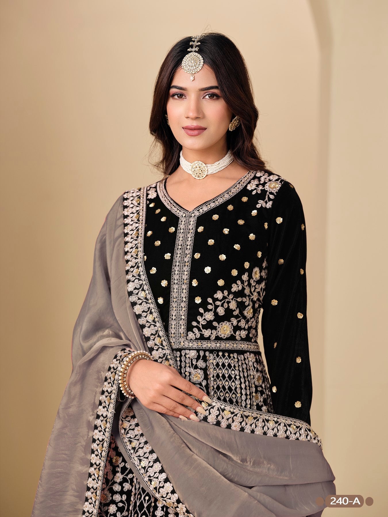 Anaita Black Velvet Anarkali Suits With Heavy Embroidery Work