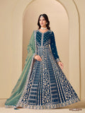 Anaita Teal Velvet Anarkali Suits With Heavy Embroidery Work