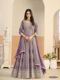 Anaita Lavender Faux Georgette Anarkali Suit With Embroidery Work