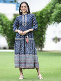 Juniper Womens Indigo Cambric Printed Dress