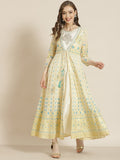 Juniper Women Ivory Georgette Printed Jacket Style Dress