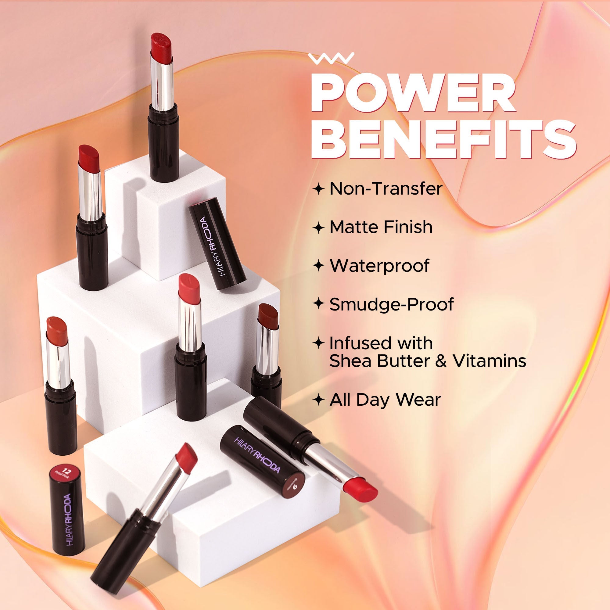 Hilary Rhoda Power Stay Non Transfer Lipstick - Orange Candy 10