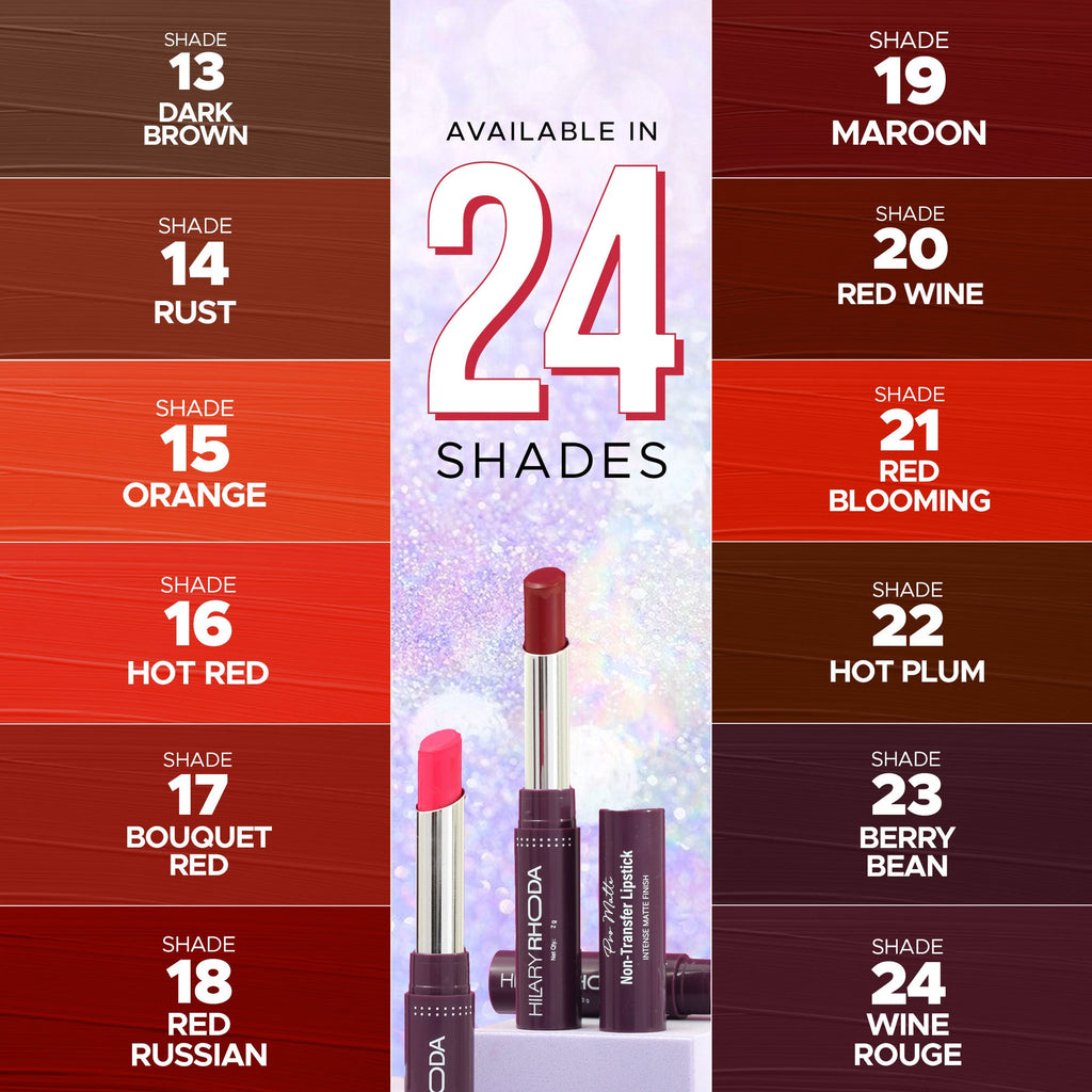 Hilary Rhoda Pro Matte Non-Transfer Waterproof Lipstick - Nude Peach 02