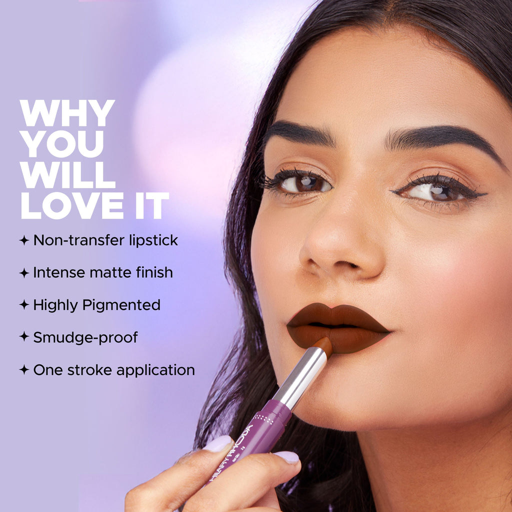 Hilary Rhoda Pro Matte Non-Transfer Waterproof Lipstick - Coffee Brown 10